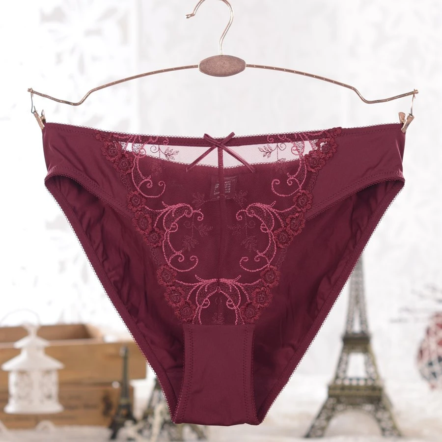 Ropa interior triangular para mujer de marca alemana, ropa interior con bordado rojo, ropa interior sexy con encaje, a juego.|Bragas para mujer| -