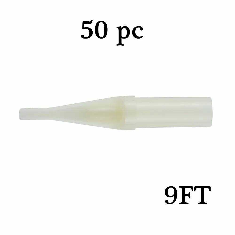 50Pcs Sterile Flat Round Permanent Makeup Needle Plastic Nozzle Tips