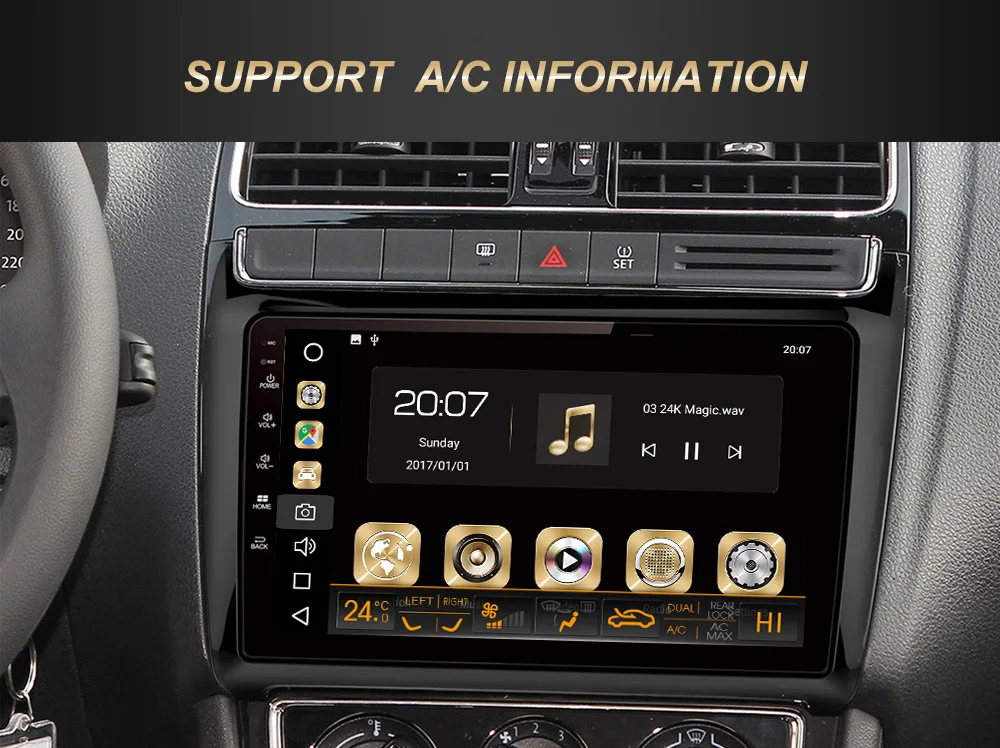 Cheap Dasaita 9" IPS Screen Android 9.0 GPS Radio for VW New Polo 2012 2013 2014 2015 Octa Core 4G RAM Car Stereo Multimedia TDA7850 7