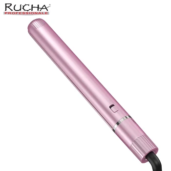 

RUCHA 2 in 1 Tourmaline Ceramic Hair Straightener and Curling Iron Round Flat Iron 230C Rotating Control Salon Styling tool Iron