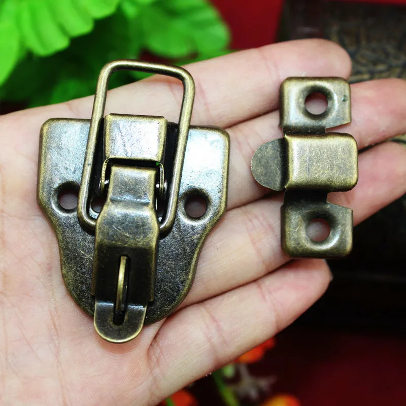 خمر قفل العتيقة المعادن مجوهرات الصدر مربع هدية مربع حقيبة حالة أبازيم تبديل غلق بمشبك اقبض مزلاج المشبك أثاث