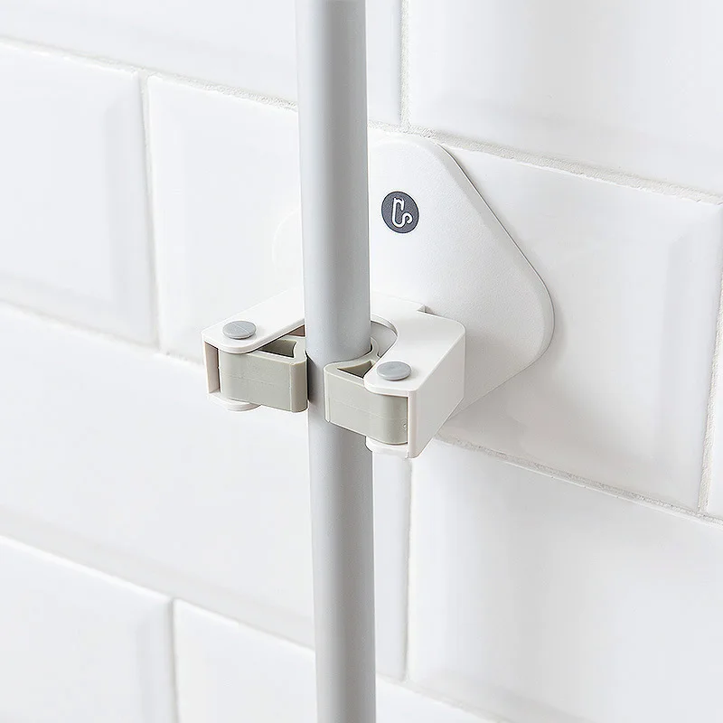 

Adhesive Wall Mounted mop holder Nail-free wall broom holder multi-function traceless hook for mop bathroom hook for hang broom