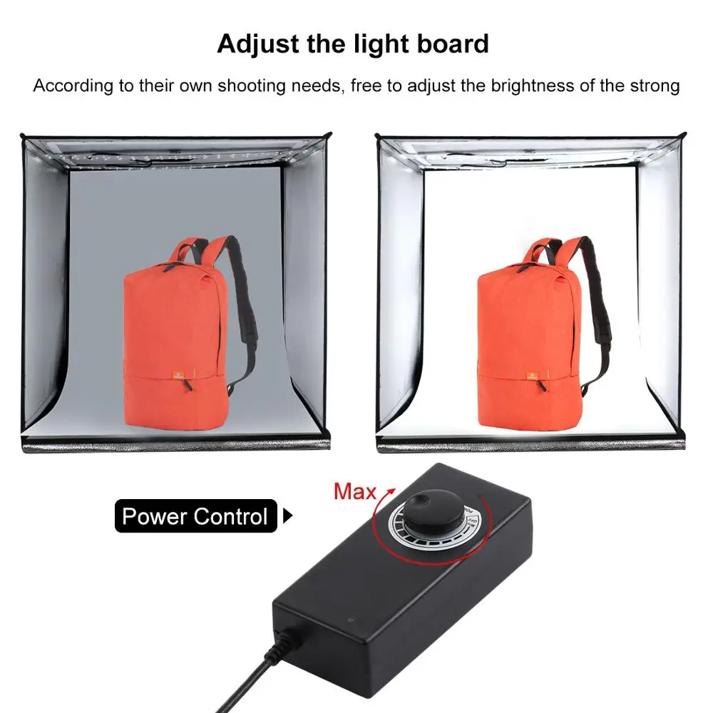 PULUZ 60*60 سنتيمتر 24 بوصة المحمولة استوديو الصور مربع التصوير الفوتوغرافي Softbox 60 W إضاءة بيضاء ستوديو التصوير خيمة مربع مجموعات و 6 الخلفيات