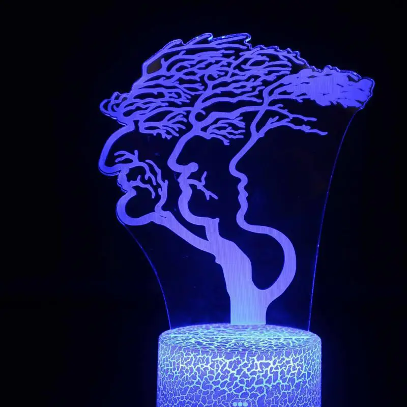 3D 7 цветов Изменение йоги светодиодный медитация акрилового ночного света спальня Иллюзия настольная лампа гостиная прикроватный Декор настольная лампа - Цвет абажура: G