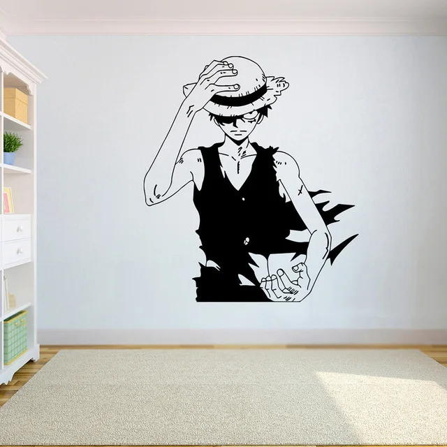 Free Shipping One Piece Luffy Vinyl Wall Decal Anime Home Decor Bedroom Kids Art Mural Removable Wall Stickers Wall Stickers Aliexpress