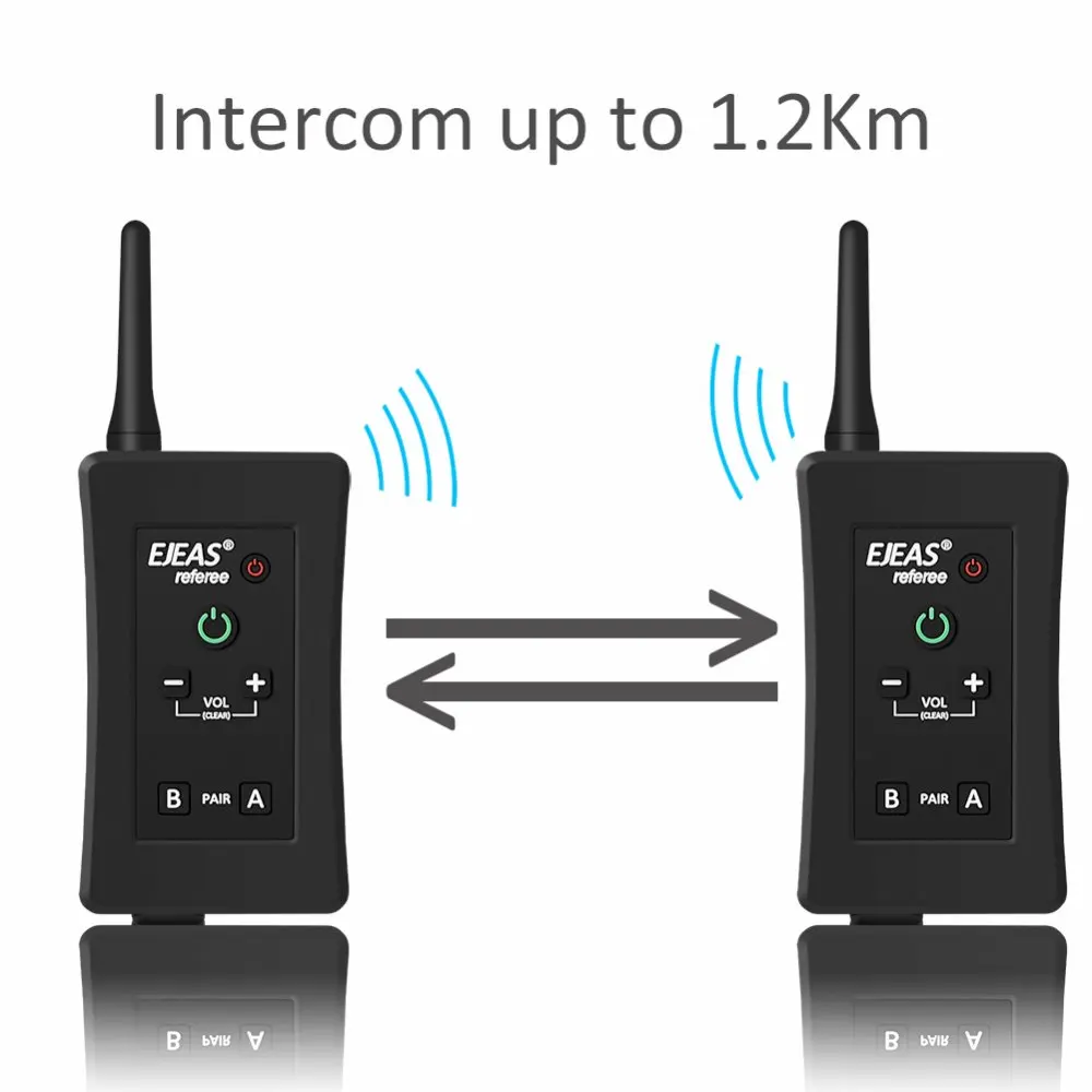 4 шт./партия 2017 новейший бренд ejeas футбол рефери интерком мотоцикла домофон полный дуплекс Bluetooth рефери-гарнитура
