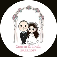 100 шт. пользовательское имя Наклейки печать этикеток для вечере BODA Casamento etiquetas Papel невеста жених Дизайн