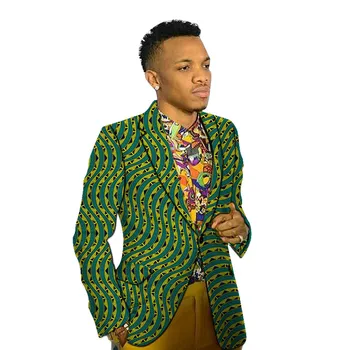 

African Print Men's Blazers Holiday Style Ankara Man Suit Jacket Tailored Made Wedding Coat Suits For Beach Party