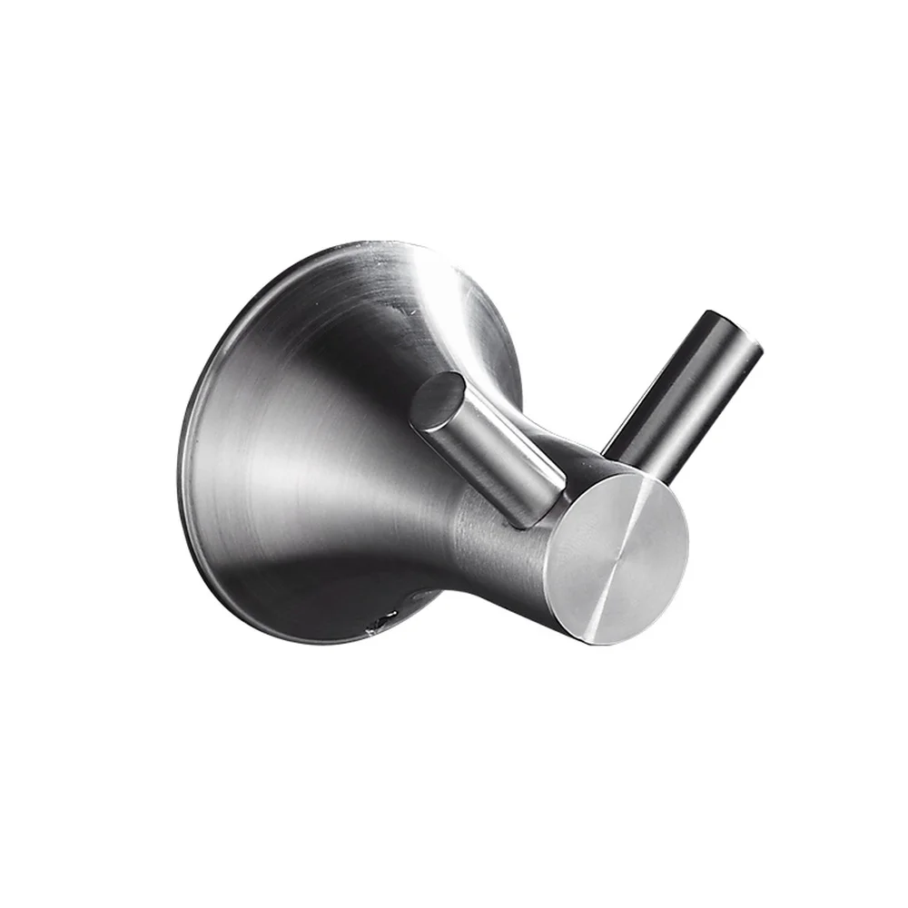 304 stainless steel brushed coat hook single bathroom double head towel