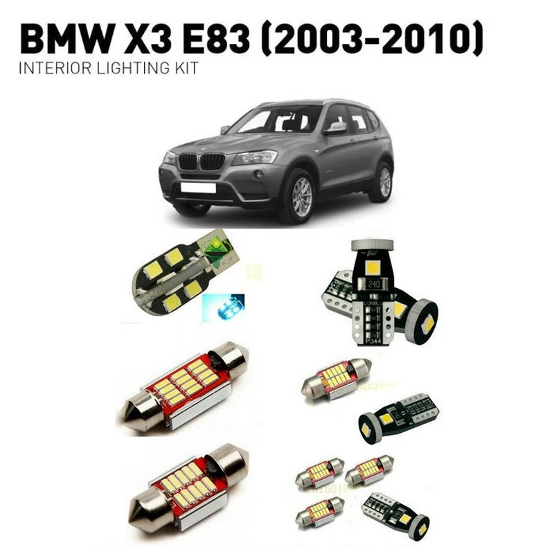 13pcs Deluxe White LED Interior light Kit For BMW X3 E83 2003-2010 Error Free 13pcs Deluxe White LED Interior light Kit For BMW X3 E83 2003-2010 Error Free