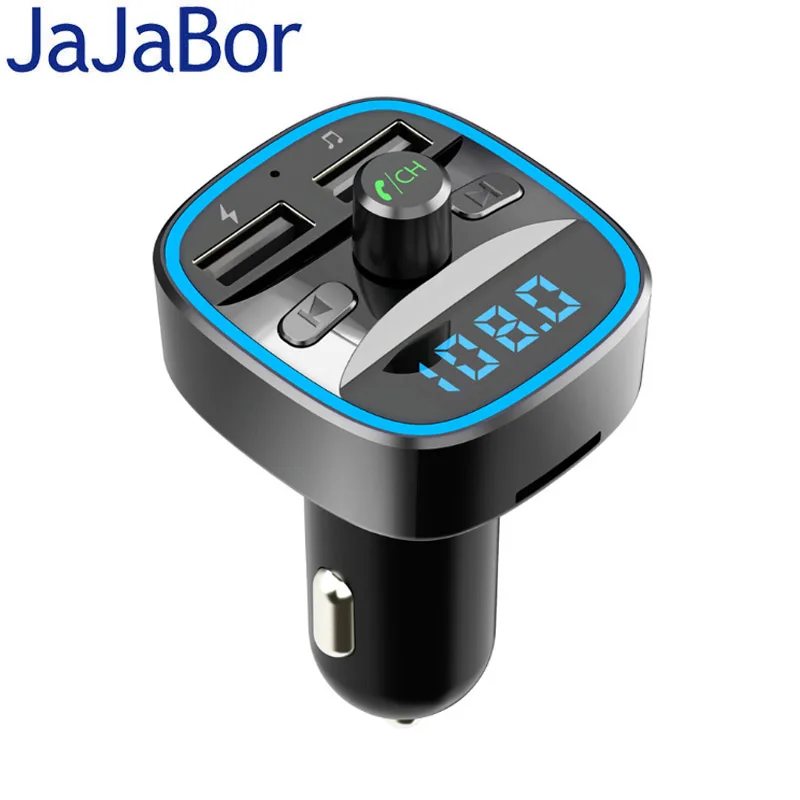 

JaJaBor Bluetooth Car Kit Handsfree Calling FM Transmitter Auto Bluetoooth V5.0 Car MP3 Player 2.4A Quick Charge USB Car Charger