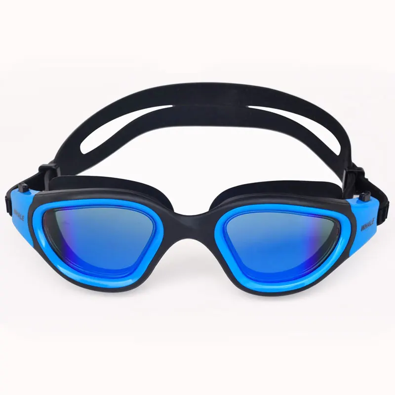 Силиконовые очки для плавания в виде Кита, очки для плохого плавания, анти-туман, УФ очки для плавания для мужчин, wo мужские диоптрии, спортивные очки с коробкой - Цвет: Blue