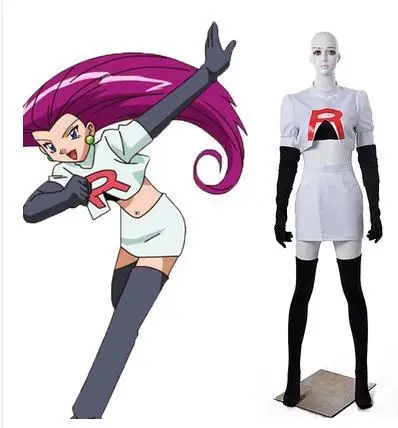 

New Arrival Pokemon Team Rocket James Cosplay Costume White Halloween Party Christmas Cool Suit Cosplay Costume Anime Costumes