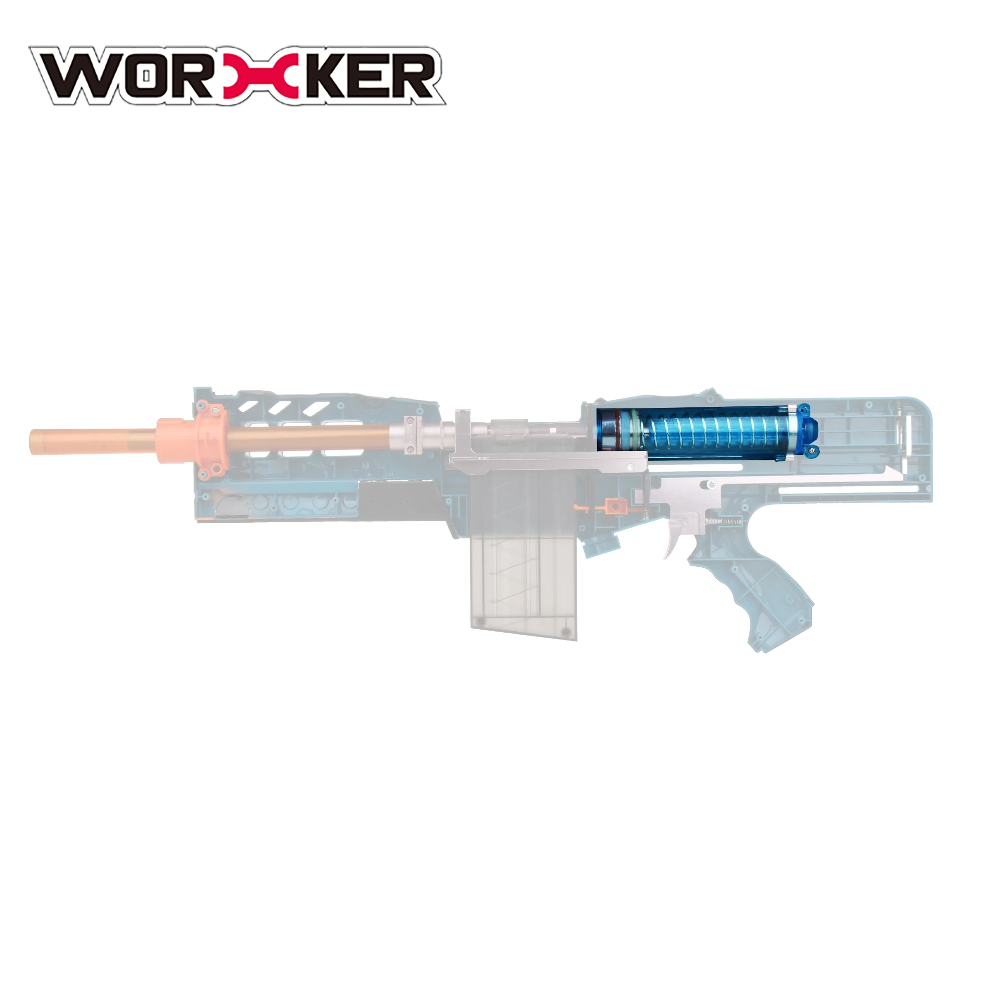 Рабочие поршень трубка для Nerf N-Strike Лонгшот CS-6 и Нерф зомби Страйк Лонгшот CS-12-Tansparent синий