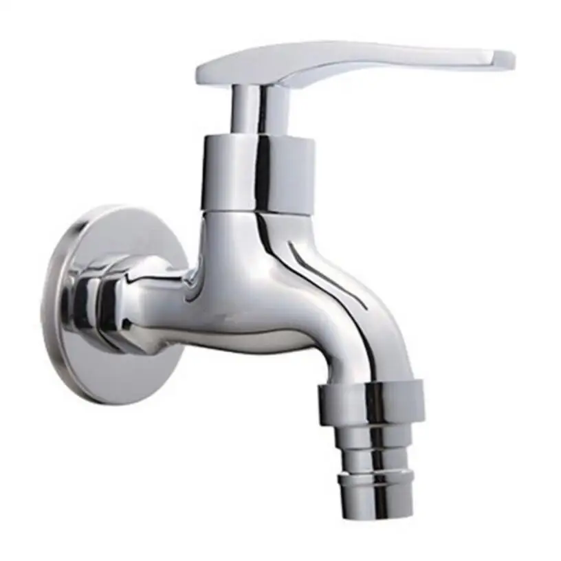

New Style Chrome Bibcock Faucet Brass Wall mounted Bathroom Washing Machine tap garden faucet Outdoor bathroom mixer