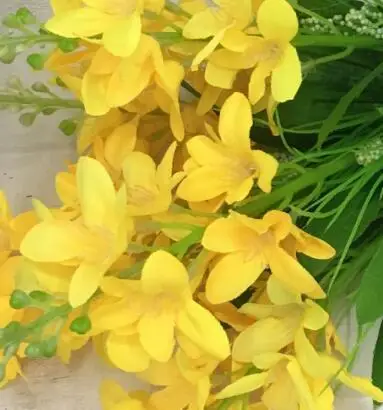 Mini 10 PCS Boa Qualidade Moda Amarelo Flor Jacinto Jardim Flor Artificial  Sala de estar Decorações de Festa de Casamento No Interior - AliExpress