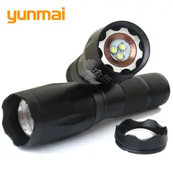 Z20 yunmai 3 шт XM-L T6 Алюминий Водонепроницаемый масштабируемой светодио дный фонарик тактический фонарь для 18650 Перезаряжаемые Батарея или AAA