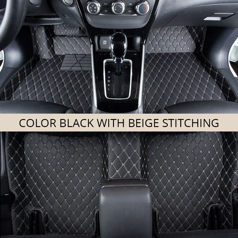 Для LHD Ford Kuga Ford Escape подтяжка лица автомобильные коврики на заказ коврики авто аксессуары для интерьера автомобиля - Название цвета: Black Beige Stitchin