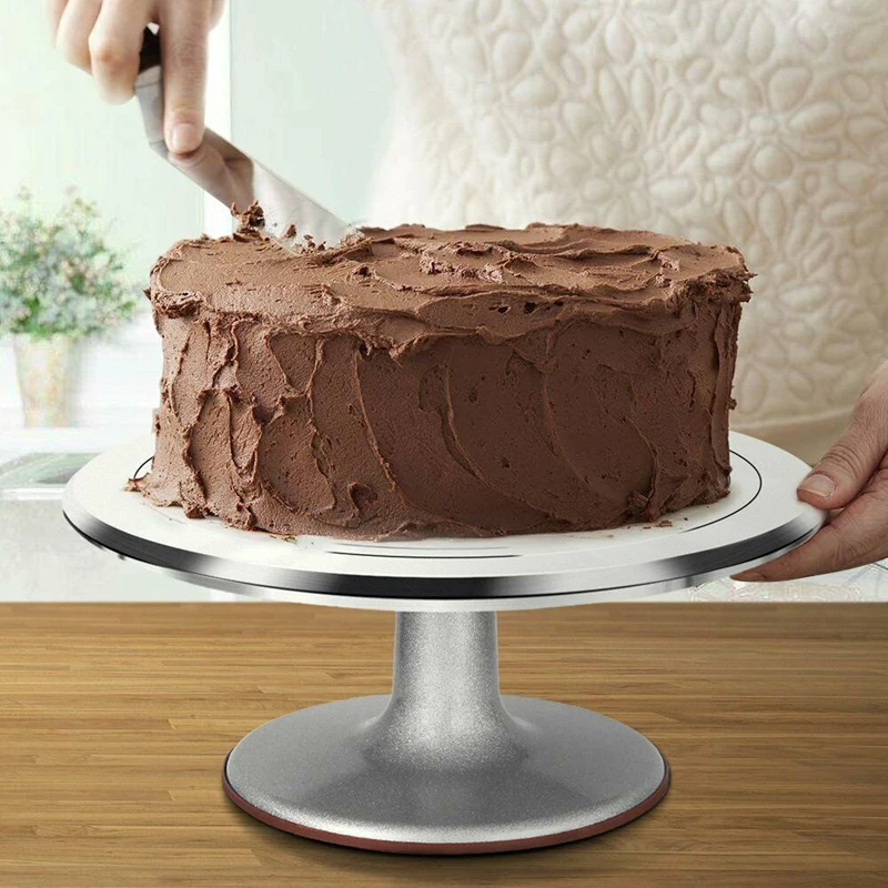 Инструмент для выпечки торта проигрыватель 12-дюймовый Алюминий Сплав установлен наполняемое кремом для торта, установленный на поворотный стол