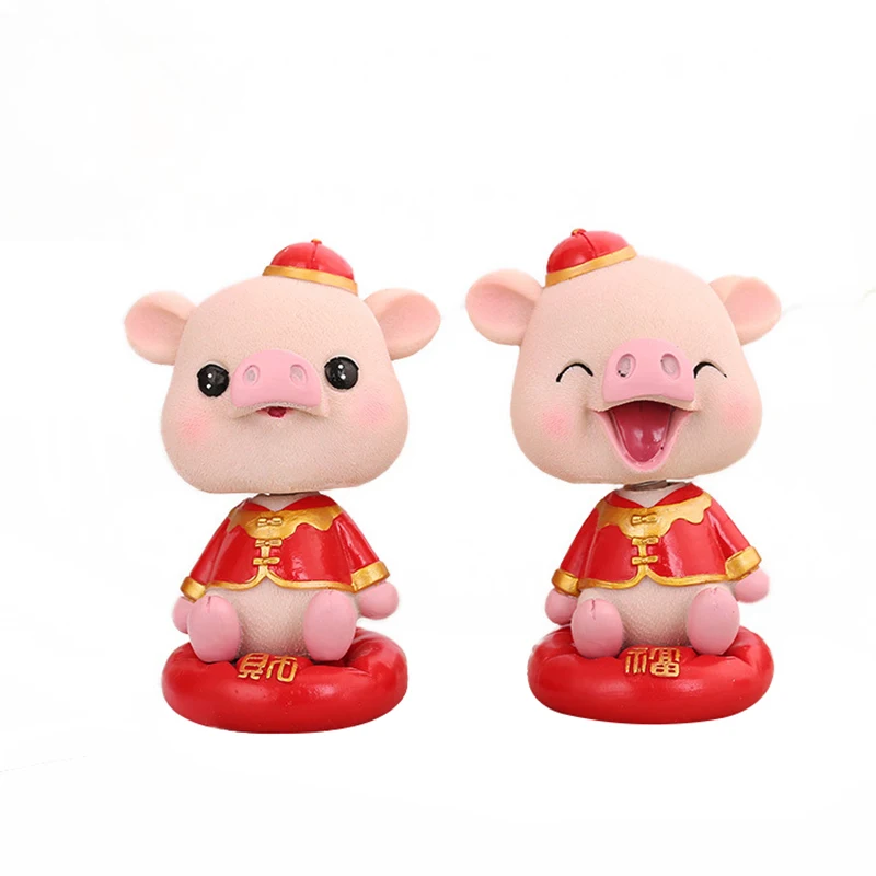 

Creative Cute Shake Head Mammon Pig Crafts Car Decoration Home-Style Cake Decor Resin Craft Gifts Lovely Cartoon Smallware