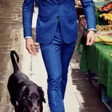 Буле Stripe4Pieces(пиджак+ штаны+ галстук-бабочка+ платок) новое поступление Для мужчин костюмы костюм Homme мода мужской костюм брендовая одежда