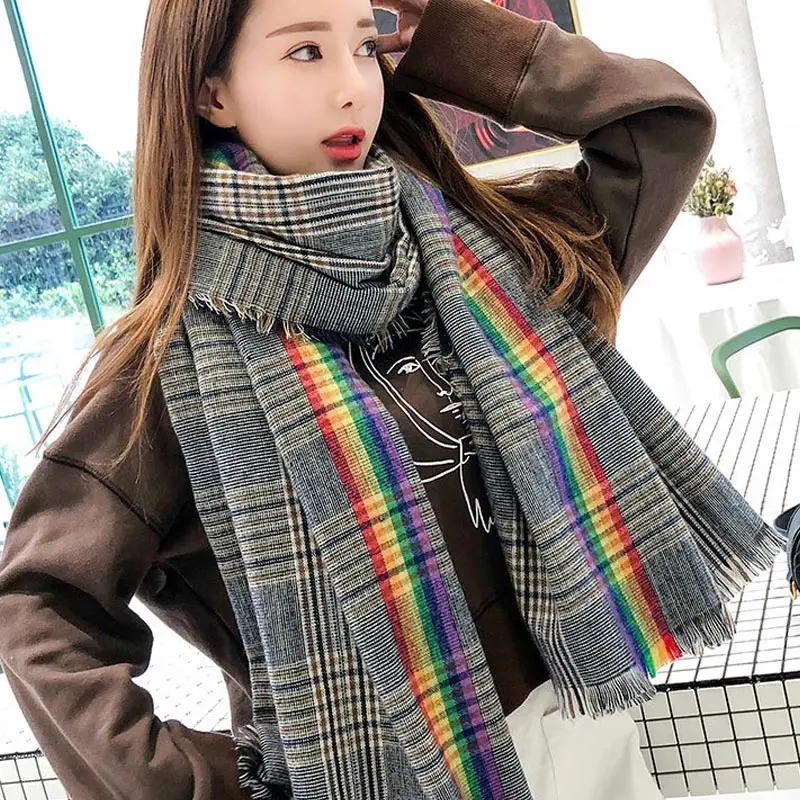 Лидер продаж 1 шт. женский шарф шарфы клетчатый узор теплые мягкие модные для осени и зимы-B5