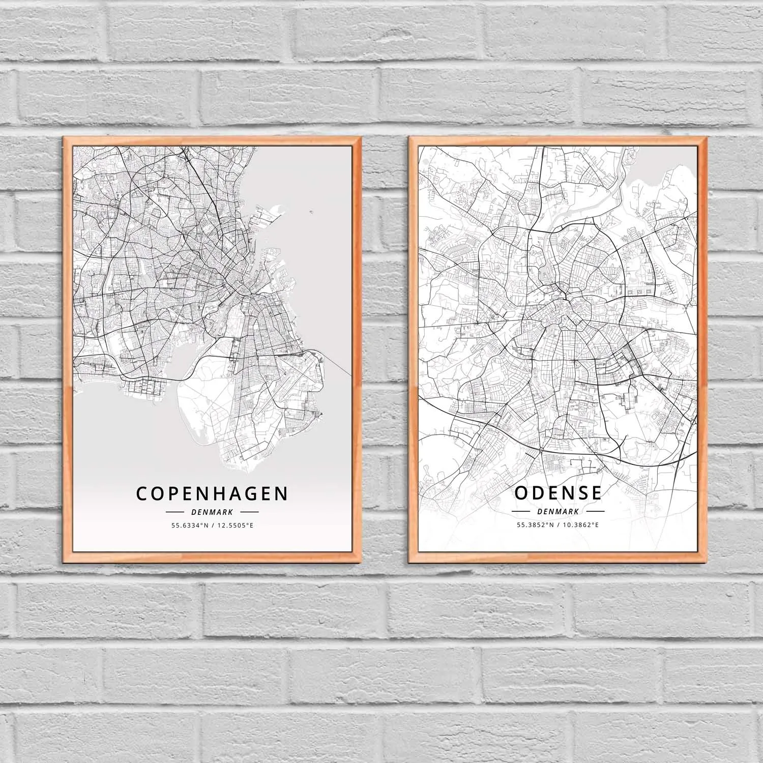 Copenhagen Odense Denmark Map Poster Painting Calligraphy Aliexpress