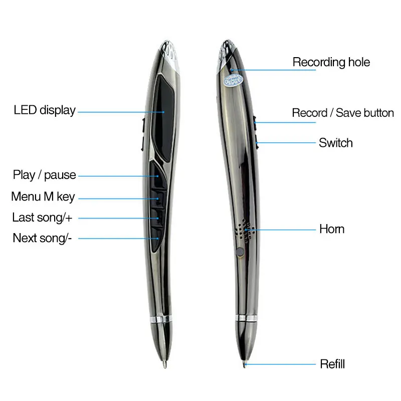 TRANSCTEGO voice recorder digital pen professional High-definition audio recorder multifunctional business affairs recording pen