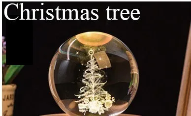 Рождественская елка Лось хрустальный шар с гравировкой большой стеклянный шар 80 мм Хрустальная Сфера ремесла дети подарки на день рождения Домашний декор украшения - Цвет: Christmas tree
