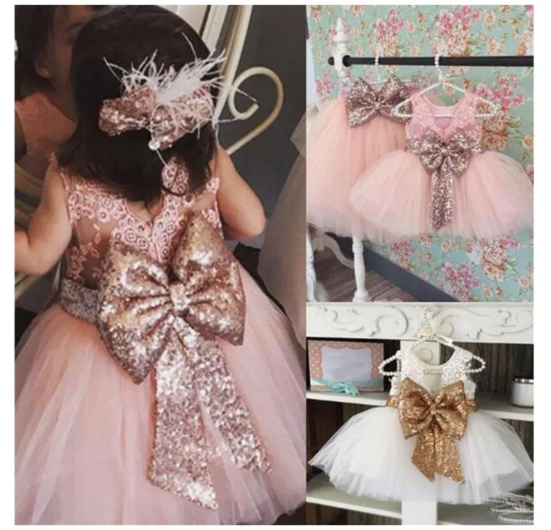 1-6year Female children Princess dress  Kids Clothing  sequined bow gauze girl's fashion vest dress (6)