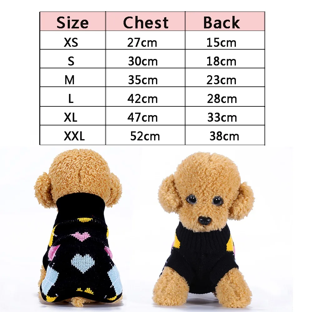 KL009 dog sweater pet solid clothing for small medium dogs cats puppy kittens chihuahua sweetheart black