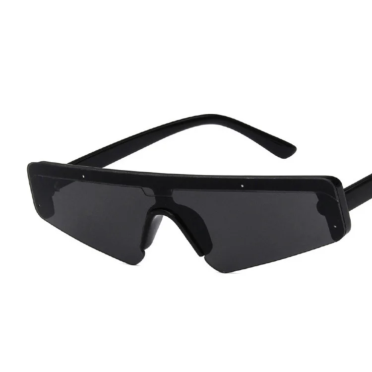Новые Панк цельные прямоугольные Солнцезащитные очки женские прозрачные линзы Ретро белая оправа без оправы Солнцезащитные очки UV400 - Цвет линз: c2black