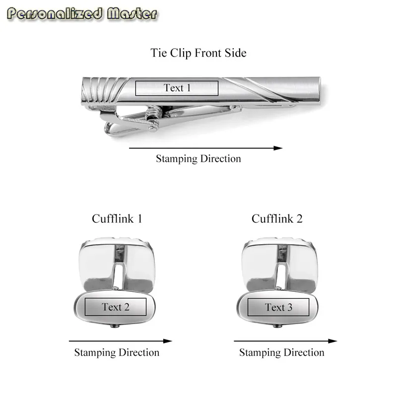 Персональный мастер на заказ выгравированное имя начальный 3 шт. Вакуумная Кофеварка серебряный зажим для галстука и комплект запонок для мужчин рубашка