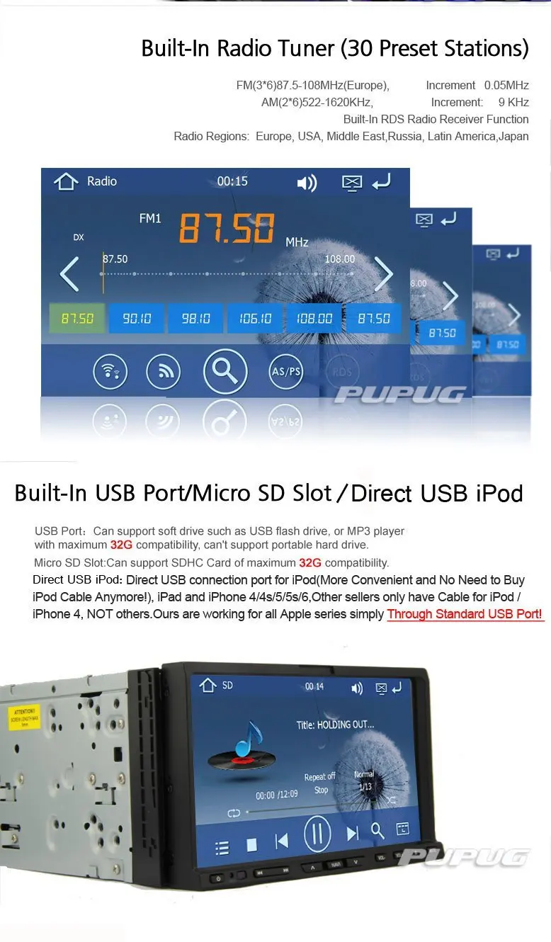 Sale 7 Inch Windows Ce 8.0 in Dash GPS Navigation Car DVD Video Player Bluetooth for Hands-free Calling 2 Din Hd Touchscreen Car Ster 5