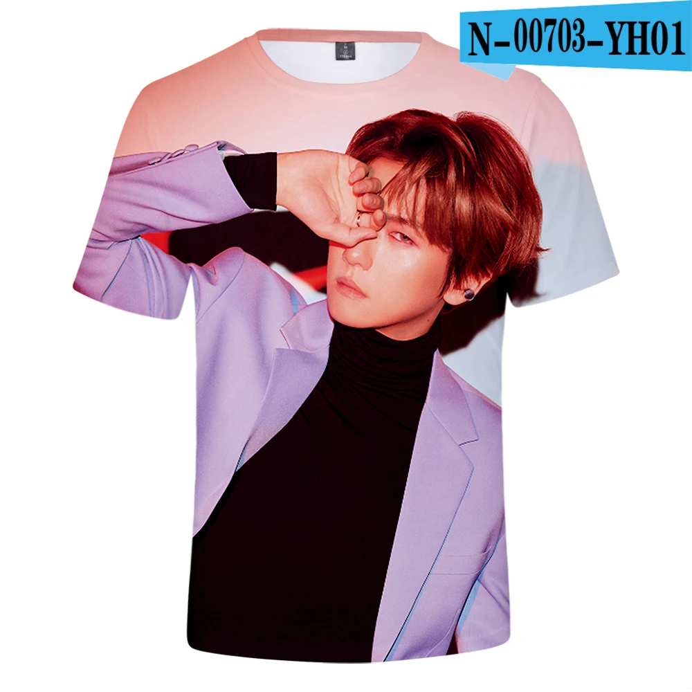 Kpop Bang Store EXO Love Shot футболки с 3D принтом женские/мужские модные летние футболки с коротким рукавом горячая Распродажа повседневные футболки - Цвет: Слоновая кость