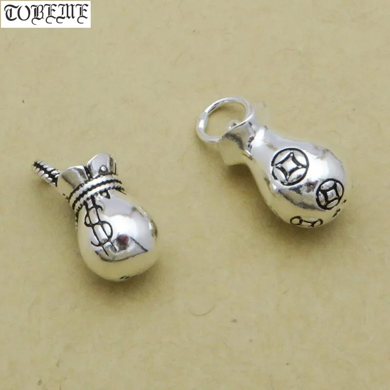 

100% 925 Silver Wealth Symbol Charm Small Thai Silver Lucky Coin Symbol Pendant Good Luck Charm Amulet DIY Bracelet Necklace