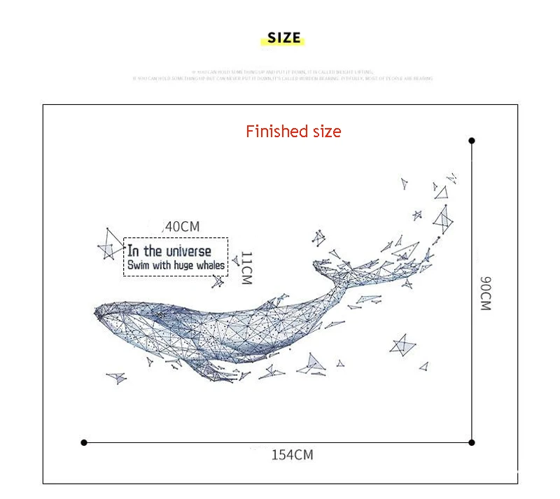 Абстрактный геометрический КИТ 3D Звездное небо большая рыба Наклейка на стену s мебель для гостиной украшение стены наклейка домашний декор искусство