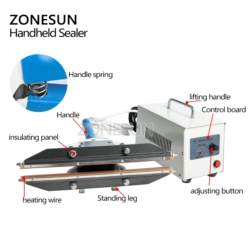 Плоскогубцы ZONESUN с прямым нагревом 200 мм портативный импульсный упаковщик машина