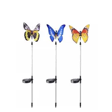 3 шт./компл. Солнечный светодиодный волоконно-оптический сад бабочек солярные наружные фонари сад кол-ва света украшения дома светильник лужайки Водонепроницаемый