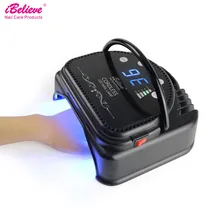 Светодиодная лампа для ногтей iBelieve 64 Вт, сушилка для УФ-ламп, металлический ЖК-таймер, индикатор заряда батареи для отверждения, УФ-Гель-лак, инструменты для дизайна ногтей