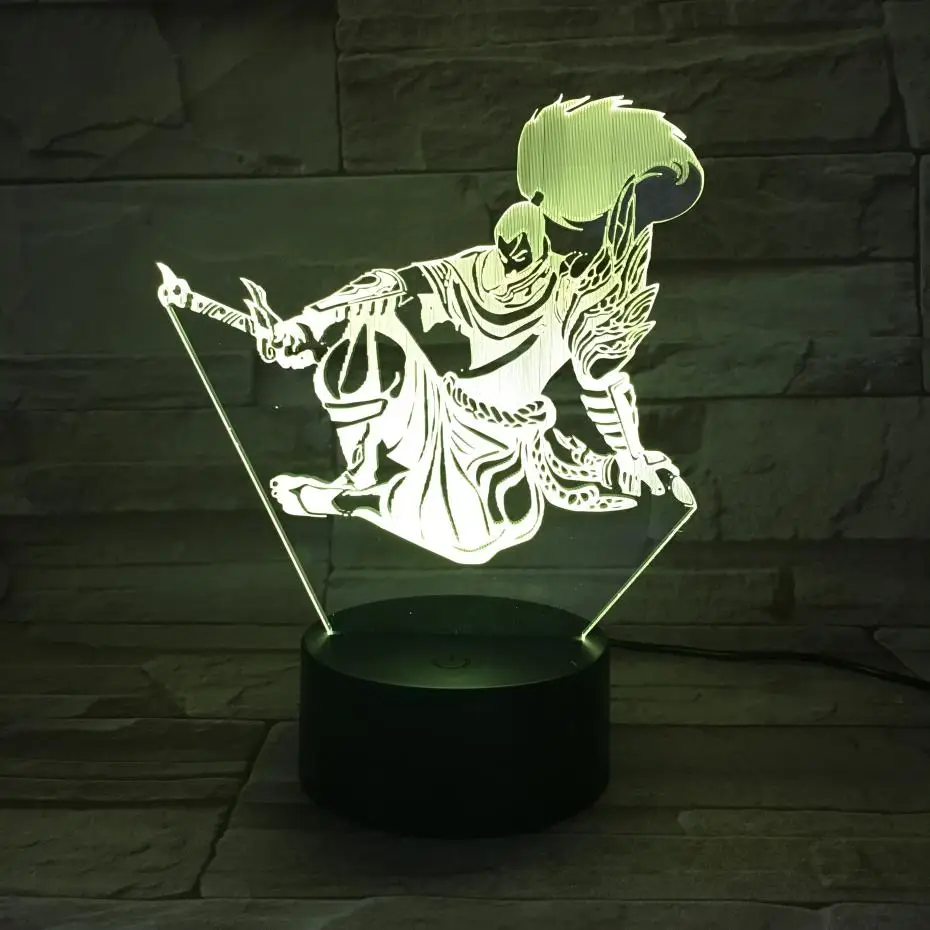 

League of Legends LoL Heros Table Lamp Bedroom Touch Sensor 7 Color Changing Child Kids the Unforgiven Yasuo LED Night Light