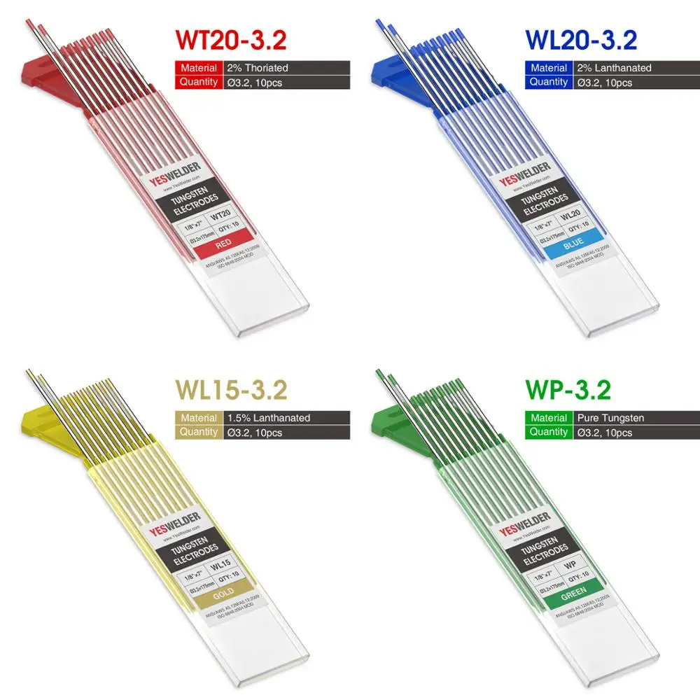 YESWELDER 10pk TIG Welding Tungsten 3.2*175mm WP