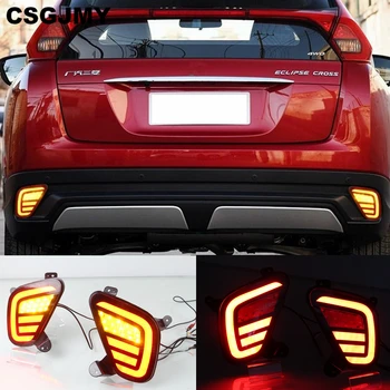 

2pcs For Mitsubishi Eclipse Cross 2018 2019 Multi-functions LED Rear Bumper Reflector Lamp Brake + Turn Signal + Reverse Light
