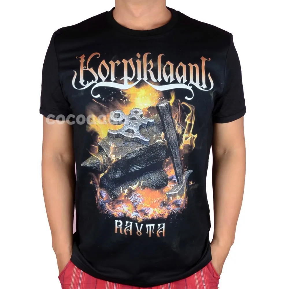 15 дизайнов, брендовая рубашка Korpiklaani Rock, 3D, подгонка, ММА, фитнес, Hardrock, тяжелый народный металл, хлопок, короткий рукав, camiseta