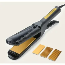 Useful 220v Carbon Steel Thermal Conductor 3in1 Straight Hair Curler Professional Salon Straight Hair Styling Tool