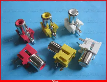 

120 pcs AV Pin Jack RCA Female 3 Color Audio Video AV Socket Connector AV-8.4-5