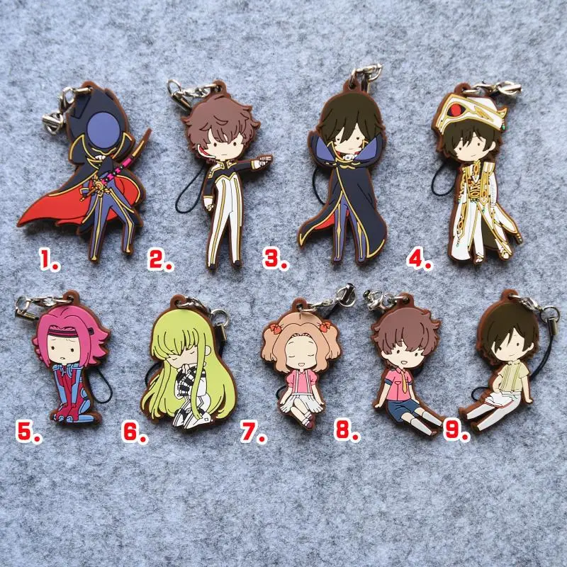 Hot Anime Code Geass Lelouch of the Rebellion Rubber Strap Keychain Pendant F179 