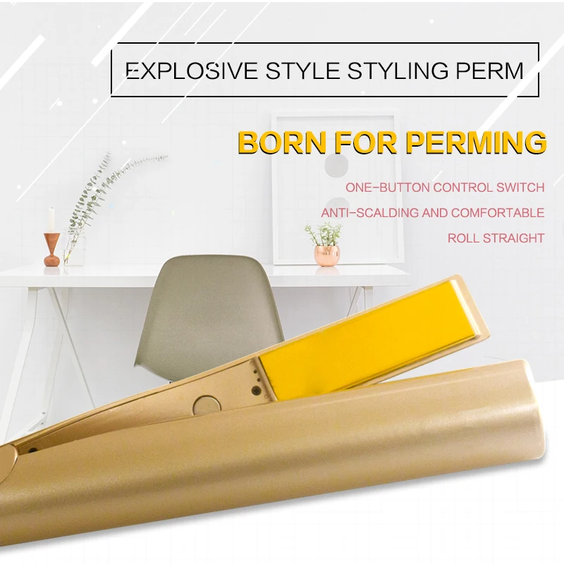 

Professional 2 in 1 Twist Hair Curling & Straightening Iron Hair Straightener Hair Curler Wet & Dry Flat Iron Hair Styler
