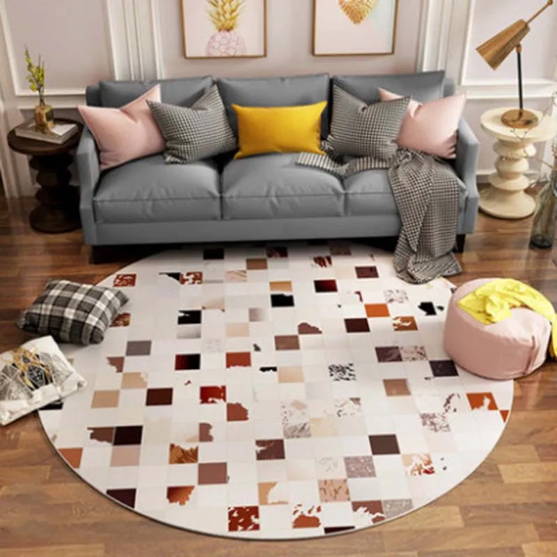 

Round Carpet Nordic Simple Carpet Modern Floor Mat Cloakroom Tea Table Bedside Carpet Bedroom Rug Large Suede Carpet