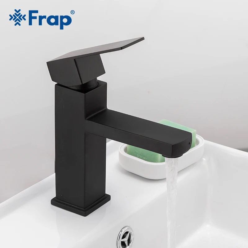 

Frap Basin Faucet Black Square Bathroom Sink Faucet Tap Stainless Steel Bathroom Faucet Deck Mounted Basin Mixer Tap Y10170/-1
